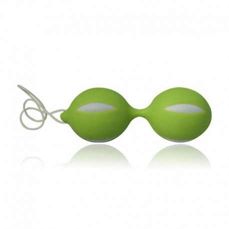 Boule de Geisha de couleur vert pomme avec ses deux boules de poids à l'intérieur 