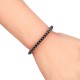 bracelet macramé noir à perle de couleur noire