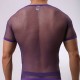 T-shirt Sexy à résille transparent de couleur violet